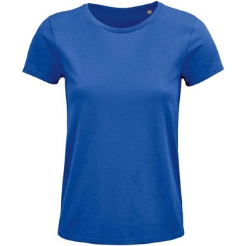 textil Dame Langærmede T-shirts Sols 3581 Blå