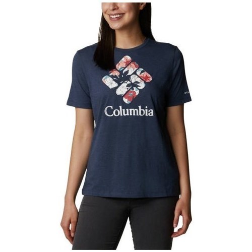 textil Dame T-shirts m. korte ærmer Columbia Bluebird Day Relaxed Marineblå