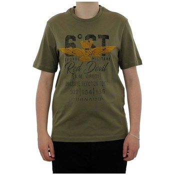 textil Herre T-shirts m. korte ærmer Aeronautica Militare TS1906J49207237 Oliven