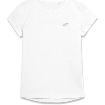 textil Pige T-shirts m. korte ærmer 4F JTSD001 Hvid