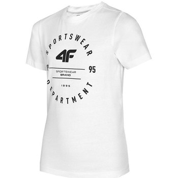 textil Dreng T-shirts m. korte ærmer 4F JTSM003 Hvid