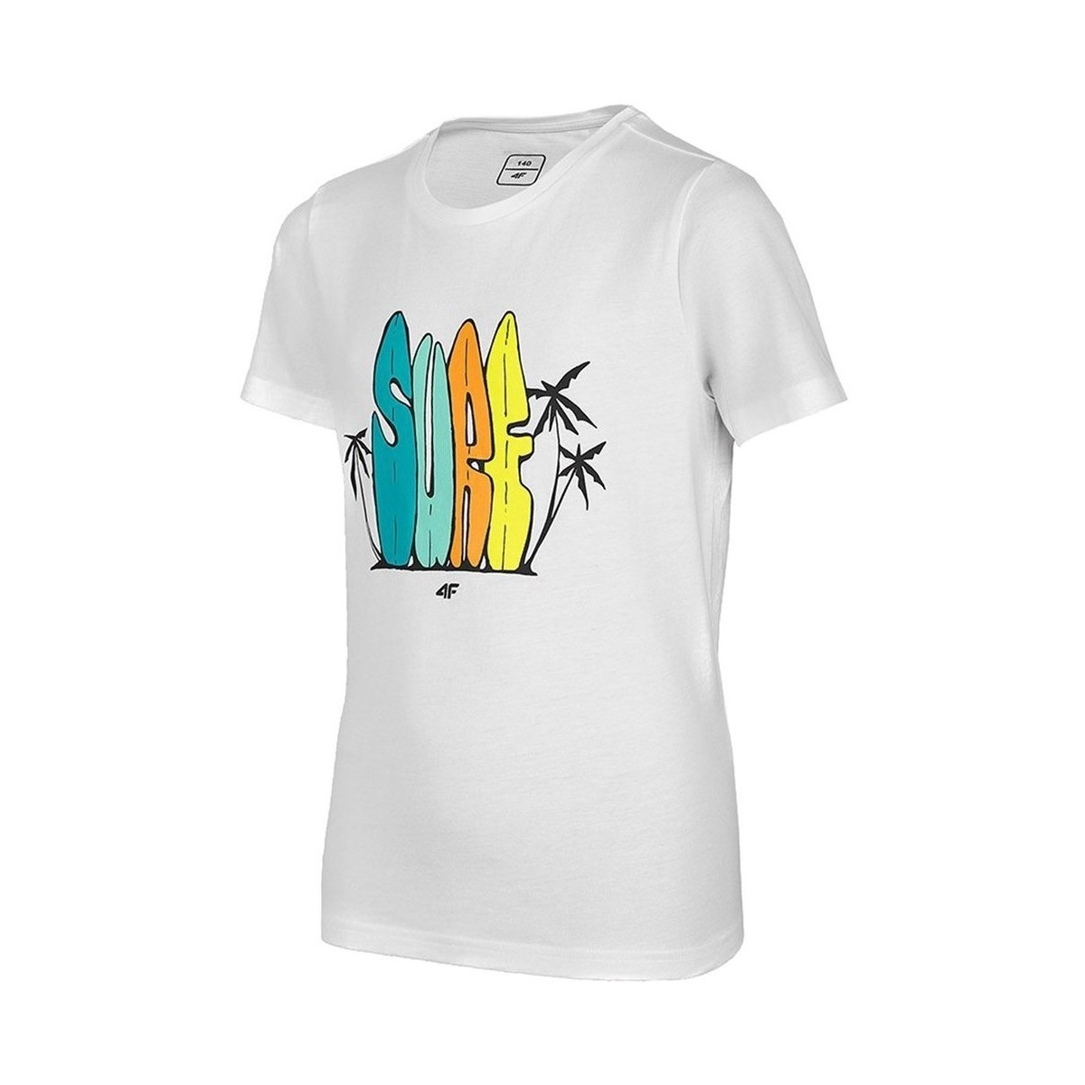 textil Dreng T-shirts m. korte ærmer 4F HJL22 JTSM009 Hvid
