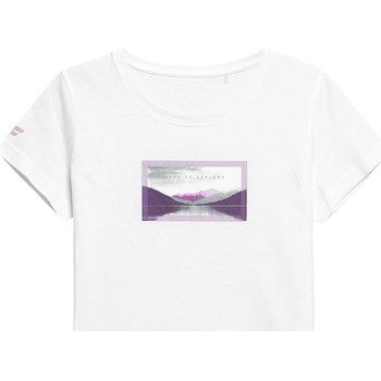 textil Dame T-shirts m. korte ærmer 4F TSD063 Hvid