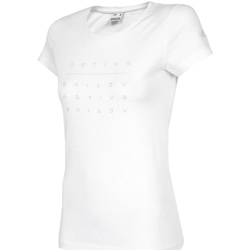 textil Dame T-shirts m. korte ærmer 4F TSD013 Hvid