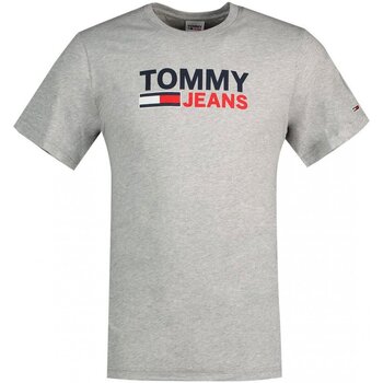 textil Herre T-shirts m. korte ærmer Tommy Jeans DM0DM15379 Grå