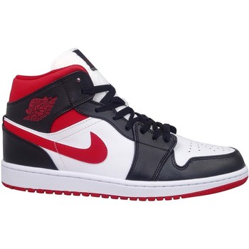 Sko Herre Høje sneakers Nike Air Jordan 1 Mid Hvid, Sort, Rød