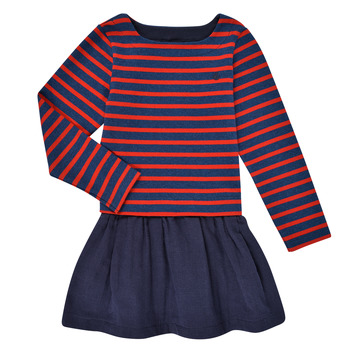 textil Pige Korte kjoler Petit Bateau CONSTANTIN Marineblå / Rød