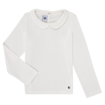 textil Pige Langærmede T-shirts Petit Bateau COVING Hvid