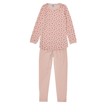 textil Pige Pyjamas / Natskjorte Petit Bateau CAGETTE Pink / Rød