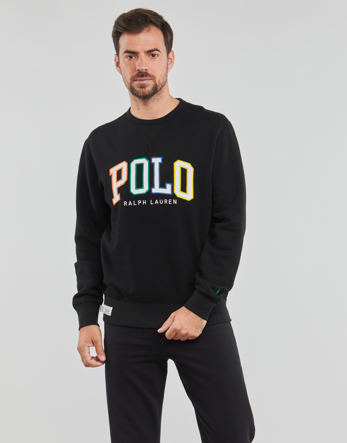textil Herre Sweatshirts Polo Ralph Lauren LSCNM4-LONG SLEEVE-SWEATSHIRT Sort / Flerfarvet
