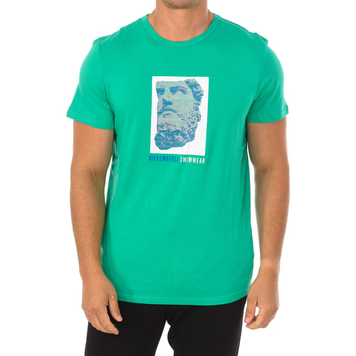 textil Herre T-shirts m. korte ærmer Bikkembergs BKK1MTS03-GREEN Grøn