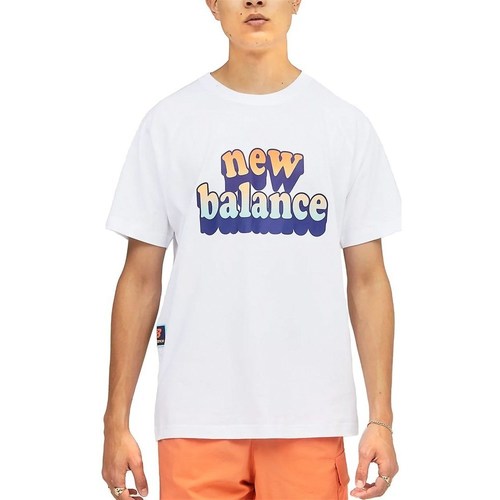textil Herre T-shirts m. korte ærmer New Balance MT21564WT Hvid