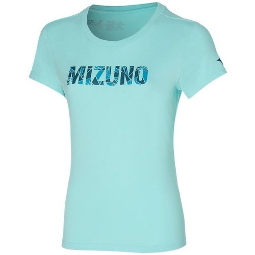 textil Dame T-shirts m. korte ærmer Mizuno Athletic Tee Blå