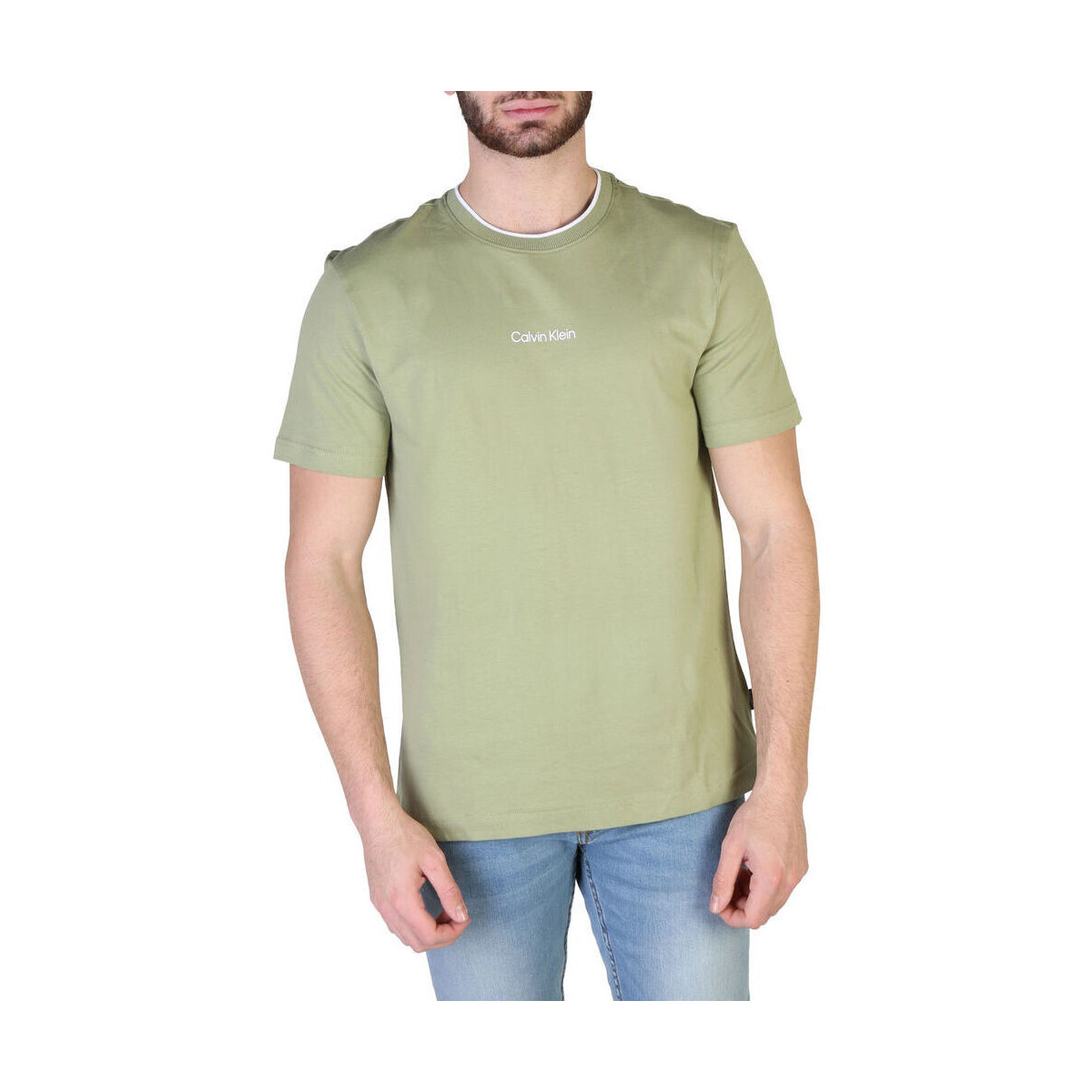 textil Herre T-shirts m. korte ærmer Calvin Klein Jeans - k10k107845 Grøn