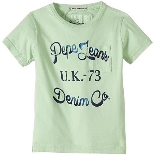 textil Dreng T-shirts m. korte ærmer Pepe jeans  Grøn