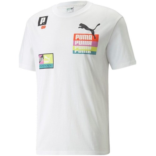 textil Herre T-shirts m. korte ærmer Puma Brand Love Multiplacement Hvid