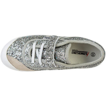 Kawasaki Glitter Kids Shoe W/Elastic K202586 8889 Silver Hvid