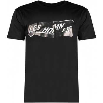 textil Herre T-shirts m. korte ærmer Les Hommes LLT202-717P | Round Neck T-Shirt Sort
