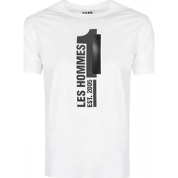 textil Herre T-shirts m. korte ærmer Les Hommes LLT205 721P | Round Neck T-Shirt Hvid