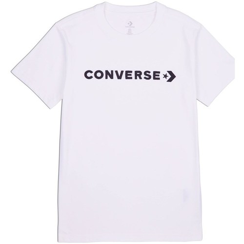 textil Dame T-shirts m. korte ærmer Converse Glossy Wordmark Hvid