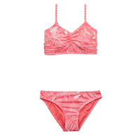 textil Pige Bikini Roxy VACAY FOR LIFE CROP TOP SET Pink / Hvid