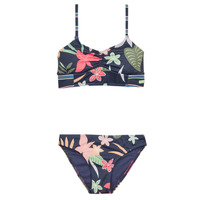 textil Pige Bikini Roxy VACAY FOR LIFE CROP TOP SET Marineblå / Pink