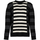 textil Herre Pullovere Les Hommes LLK113-654U | Wool Stripes Round Neck Jumper Sort