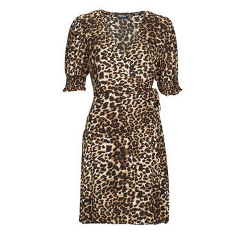 textil Dame Lange kjoler Pieces PCTALA 2/4 WRAP  DRESS Leopard