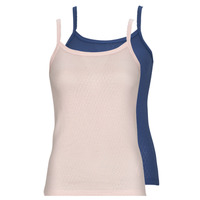 textil Dame Toppe / T-shirts uden ærmer Petit Bateau A073V00 X2 Marineblå / Pink