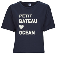 textil Dame T-shirts m. korte ærmer Petit Bateau A06TM04 Marineblå
