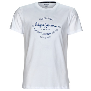 textil Herre T-shirts m. korte ærmer Pepe jeans RIGLEY Hvid