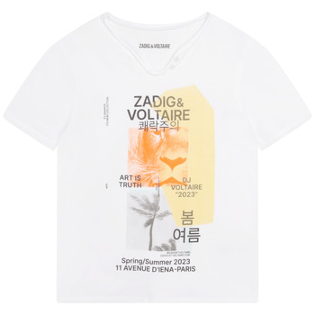 textil Dreng T-shirts m. korte ærmer Zadig & Voltaire X25354-10P-J Hvid