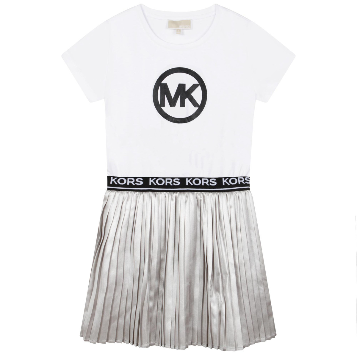 textil Pige Korte kjoler MICHAEL Michael Kors R12161-M31-C Hvid / Sølv