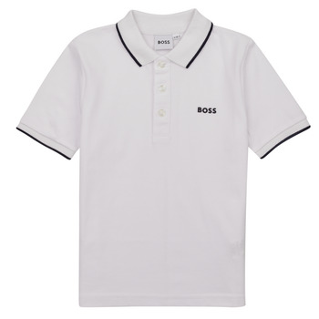 textil Dreng Polo-t-shirts m. korte ærmer BOSS J25P26-10P-C Hvid