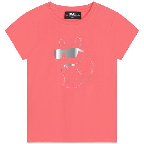 textil Pige T-shirts m. korte ærmer Karl Lagerfeld Z15413-43D-C Koral