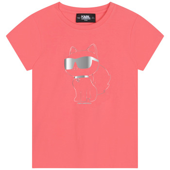 textil Pige T-shirts m. korte ærmer Karl Lagerfeld Z15413-43D-J Koral