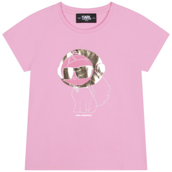 textil Pige T-shirts m. korte ærmer Karl Lagerfeld Z15414-465-C Pink