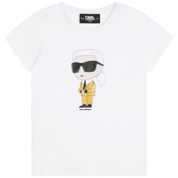textil Pige T-shirts m. korte ærmer Karl Lagerfeld Z15417-N05-C Hvid