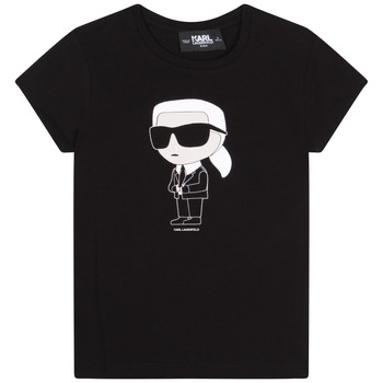 textil Pige T-shirts m. korte ærmer Karl Lagerfeld Z15418-09B-B Sort