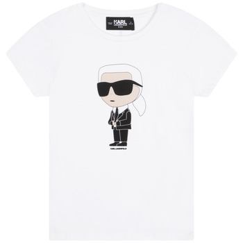 textil Pige T-shirts m. korte ærmer Karl Lagerfeld Z15418-10P-B Hvid