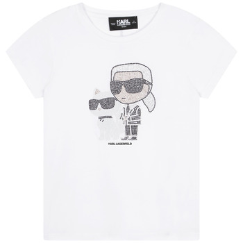 textil Pige T-shirts m. korte ærmer Karl Lagerfeld Z15420-10P-C Hvid