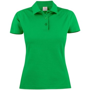 textil Dame Polo-t-shirts m. lange ærmer Printer  Grøn