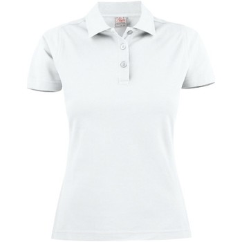textil Dame Polo-t-shirts m. lange ærmer Printer  Hvid
