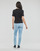 textil Dame T-shirts m. korte ærmer Calvin Klein Jeans RIB SHORT SLEEVE TEE Sort