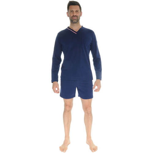 textil Herre Pyjamas / Natskjorte Le Pyjama Français RENAISON Blå