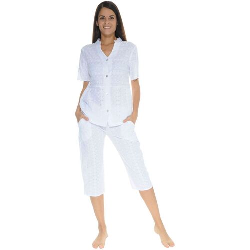 textil Dame Pyjamas / Natskjorte Pilus OSCARINE Hvid