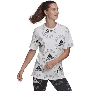 textil Dame T-shirts m. korte ærmer adidas Originals Essentials Logo Allover Hvid