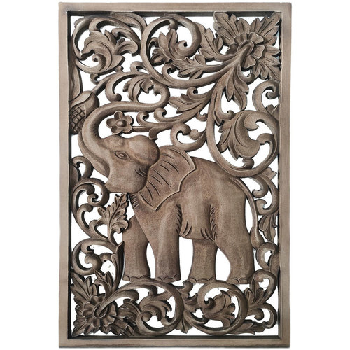 Indretning Små statuer og figurer Signes Grimalt Elefant Væg Ornament Brun