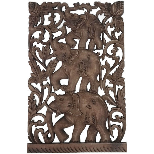 Indretning Små statuer og figurer Signes Grimalt Elefanter Væg Ornament Brun