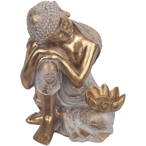Indretning Små statuer og figurer Signes Grimalt Skæende Buddha Figur Guld